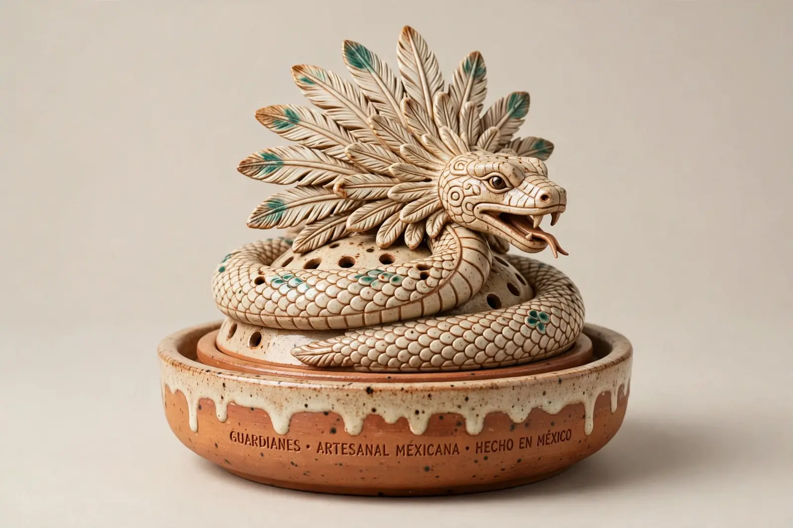 Guardian Incense Burner — Serpiente Emplumada: the feathered serpent guardian incense burner in its original format